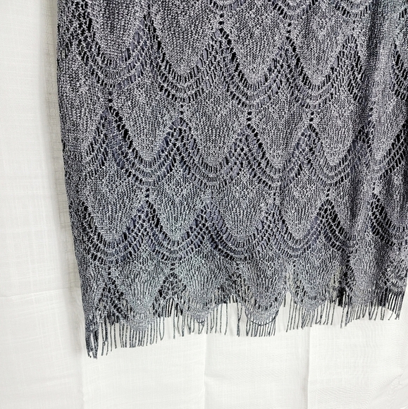 S.L. Fashions Metallic Thread Lace Crochet Women's Party Dress Size M - Picture 8 of 9